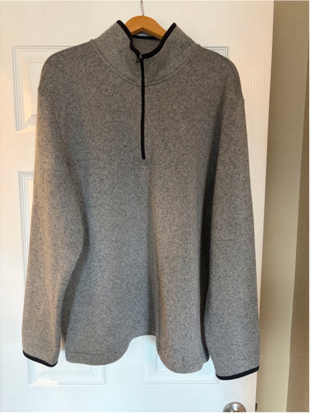 IZOD Perform Men’s XXL Quarter Zip Pullover Golf Performance Fleece Gray D14